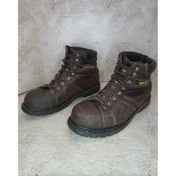 Caterpillar Silverton Brown Leather Lace Up Ankle Work Boot Men Sz 11 Steel Toe